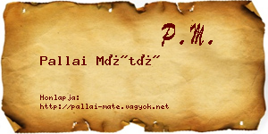 Pallai Máté névjegykártya