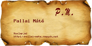 Pallai Máté névjegykártya