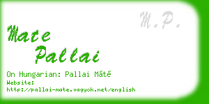 mate pallai business card